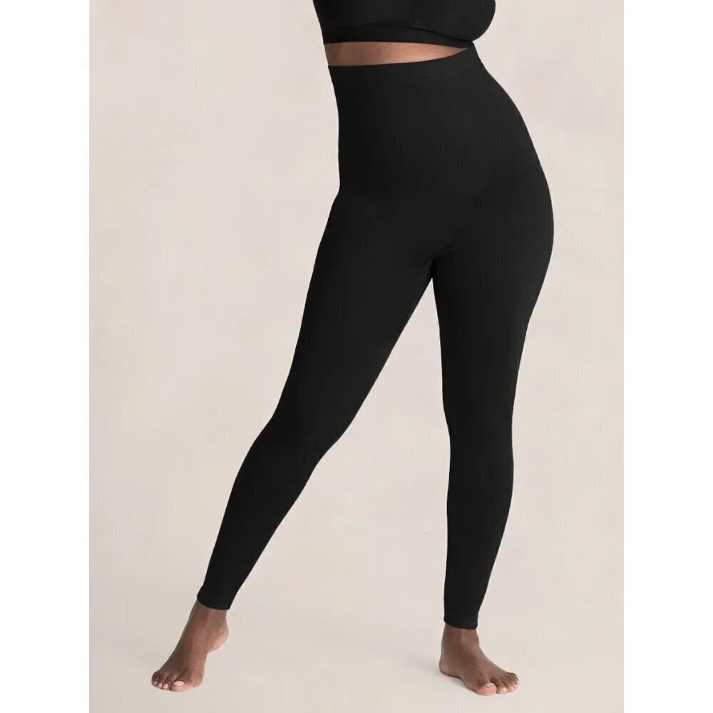 Shapermint Empetua Womens High Waist Shaping Leggings Sz XXL 2XL Black 42075 $60